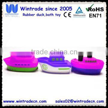Rubber floating boat/vinyl transportation ship squeak toy