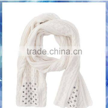 new fashion women knitting pattern beaded designer scarf