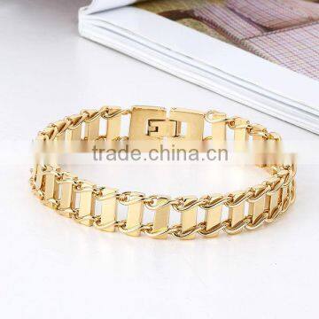 fashion stainless steel jewelry gold bracelet deisgn men