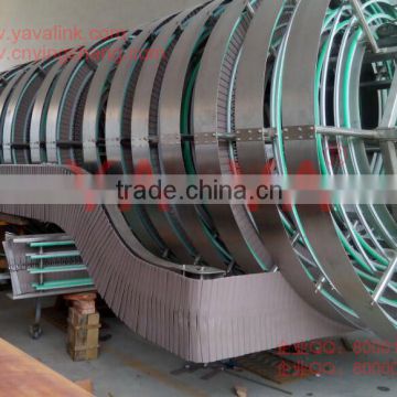 Plastic slat chain spiral conveyor for box conveying