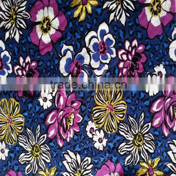 Dahlia floral print 100% viscose fabric