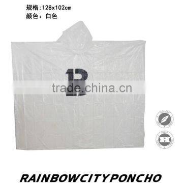 one time PE poncho rain cape raincoat