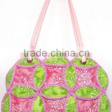 China Fashion Style Woman Shoulder Bag Leaf Design Fresh Color Medium Size