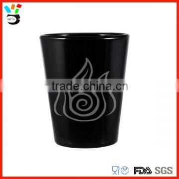 Personality Logo Design Hot Selling 1.75oz Size Fire Black Shot Glass