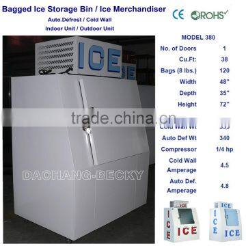Refrigerated freezer for ice storage freezer used in gas station