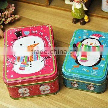 christmas snowman tin gift box