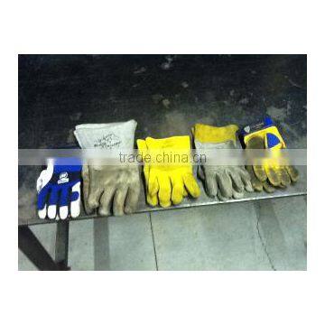 Red long sleeved cow spilt leather welding gloves, Welding Gloves, Safety gloves, Working Gloves