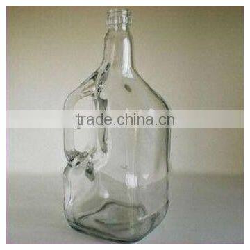 3L big water /wine storage glass bottle with handle