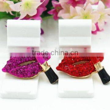 alloy bing lips with lipstick jewelry phone decoration alloy accessaries