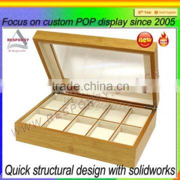 brand chain stores custom design wooden watch display counter