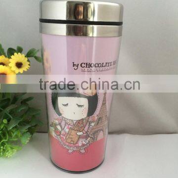 travel 450ml stainless steel mug/thermal mug with handle