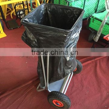 Garden rubbish cart with plastic bag