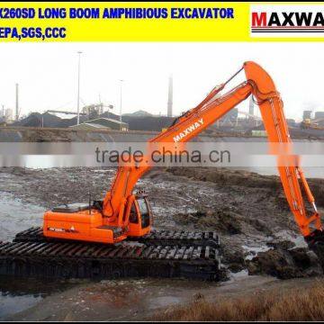 26Ton Mid-size , MAX260SD Amphibious Excavator with DOOSAN DX260LC , CE , EPA , Operate Weight 45Ton