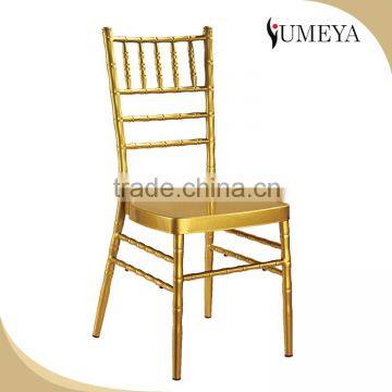 Custom hotel furniture popular metal dining chair stackable wedding chiavari chair