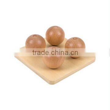 Montessori educational baby toys beech wood balls on small pegs