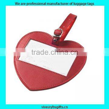 custom pu heart bag tags