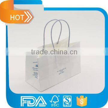 HOT sale fashionable white shopping kraft paper bag