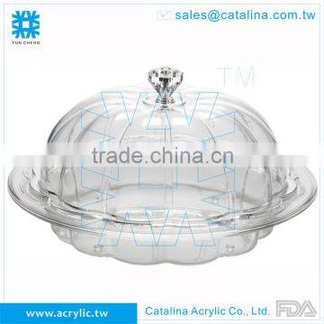 Luxury Acrylic Plastic Banquet Wedding Cake Dessert Fruit Tray With Lid