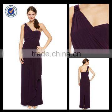 New Arrival One Shoulder Ruffle Floor length Bridesmaid Dresses Patterns bm00065