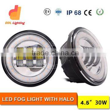 Auto caaessories daytime running 4.5 inch led fog lamp 30w angel eyes motorcycle headlights