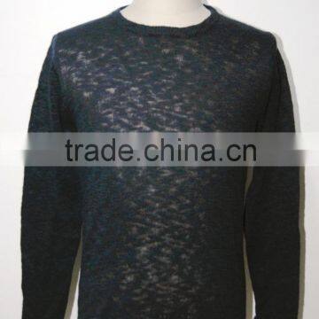 BGAX16317 Natural linen cotton blends round neck thin pullover man sweater
