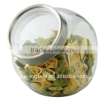 SINOGLASS 1 pc with See-through Lid ball shape clear glass canister jar