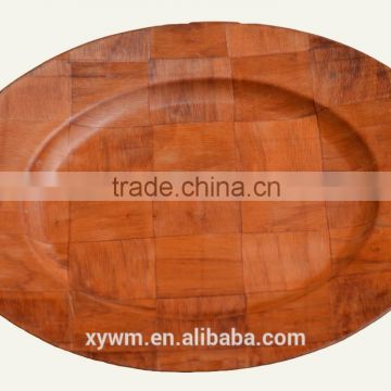 China Wholesale Red Wooden Woven Dessert Plate