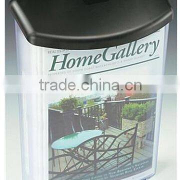 Outdoor Literature Holder for Wall Mount, with Lid, Fits 8.5 x 11 Magazines - Black