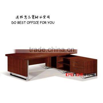 Antique Style Hot Sale Wood Texture Design Office Boss Table From China Furniture photo-2