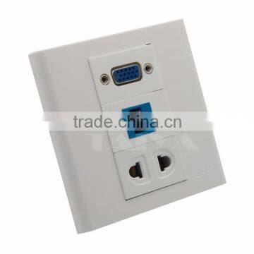 VGA, Cat6 Rj45, 2 Ports AC Power Wall Plate Support Customization photo-2