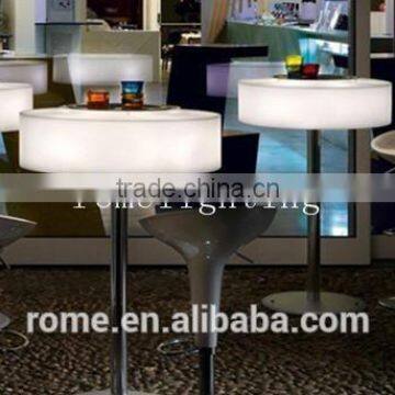 Circular led waterproof small stage plastic round table/led coffee gossip luminous table/special color changing table