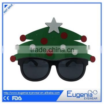 plastic fashion printed christmas tree party glasses