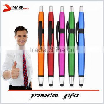 plastic touch ballpoint pen colorful stylus pen