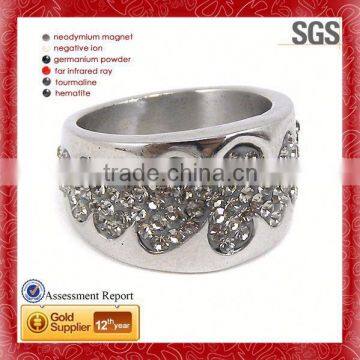Textured touch cool decorative brush finish stainless steel ring