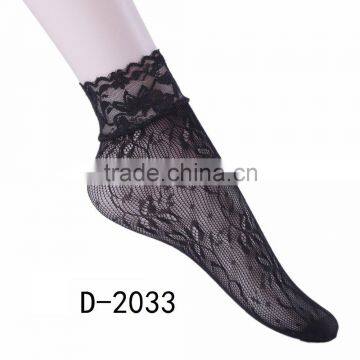 Customized fashion women lace opening black fishnet anklets