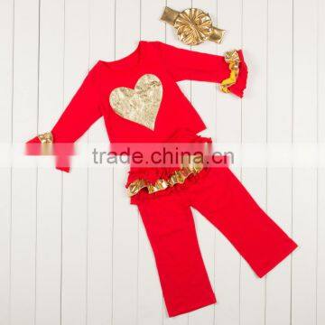 Christmas Tree Children Boutique Clothing Sets Girls Christmas Outfit Days Outfits Kids Clothes For Santa Sequin Gold Ruffles photo-5