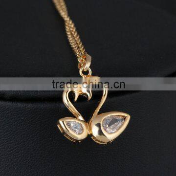 newest design gold with diamond necklace,girlfriend heart pendant necklace(AM-D-0138-J-B)