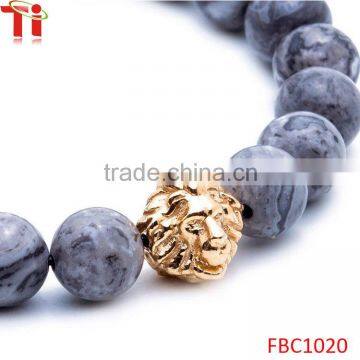 2016 New Natural Stone Stretch Bracelet, Products Gray Natural Stone Bead Men Bead Bracelets photo-4