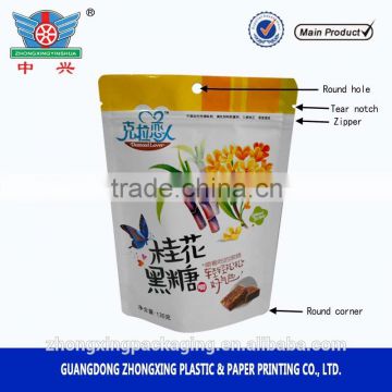 130g stand up pouch with zipper for Osmanthus red sugar