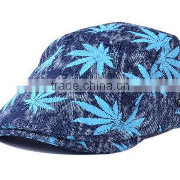 Beret cap spring Miss Xia Ji Maple pattern casual hat beret