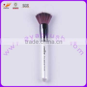 Flat Edge Nylon Hair White Wood Handle Individual Blush Brush