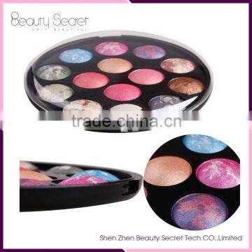 Wholesale 14 Color Round Pan Eyeshadow Palette with Private Label Cosmetics