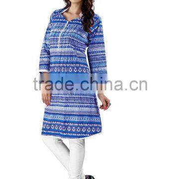Casual Printed Cotton Kurti Wholesale photo-2