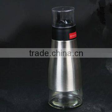 Creative glass condiments bottle with stainless steel