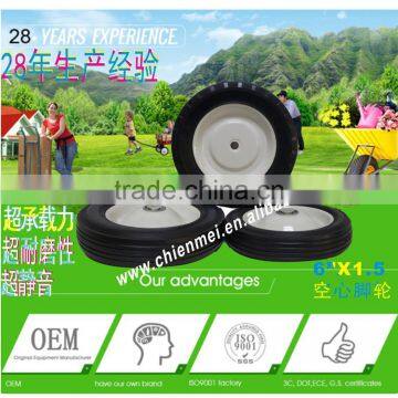 The Most Popular 6inch Rubber Wheel/Metal Rim Wheel/solid Rubber Tiressmall/steel Hub Wheel photo-4