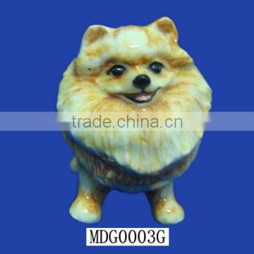 Hand Made Vintage Ceramic Dog Figurine Golden Pomeranian