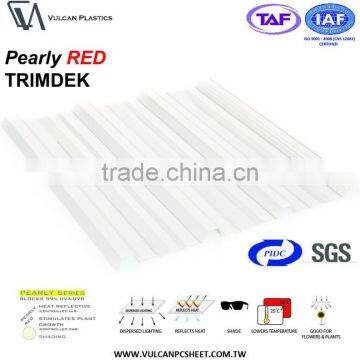 Plastic Polycarbonate Corrugated Sheet for Greenhouse Roof (Pearly RED TRIMDEK) photo-4