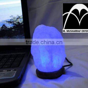 Himalayan Rock Salt USB Tiny BLUE Lamps NATURAL photo-4