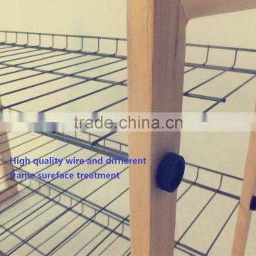 Vivinature 12-pair Shoe Rack Black Steel Wire With Wood Frame photo-2
