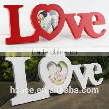 White Red Love Design Wedding Decoration Wooden Photo Frame photo-3